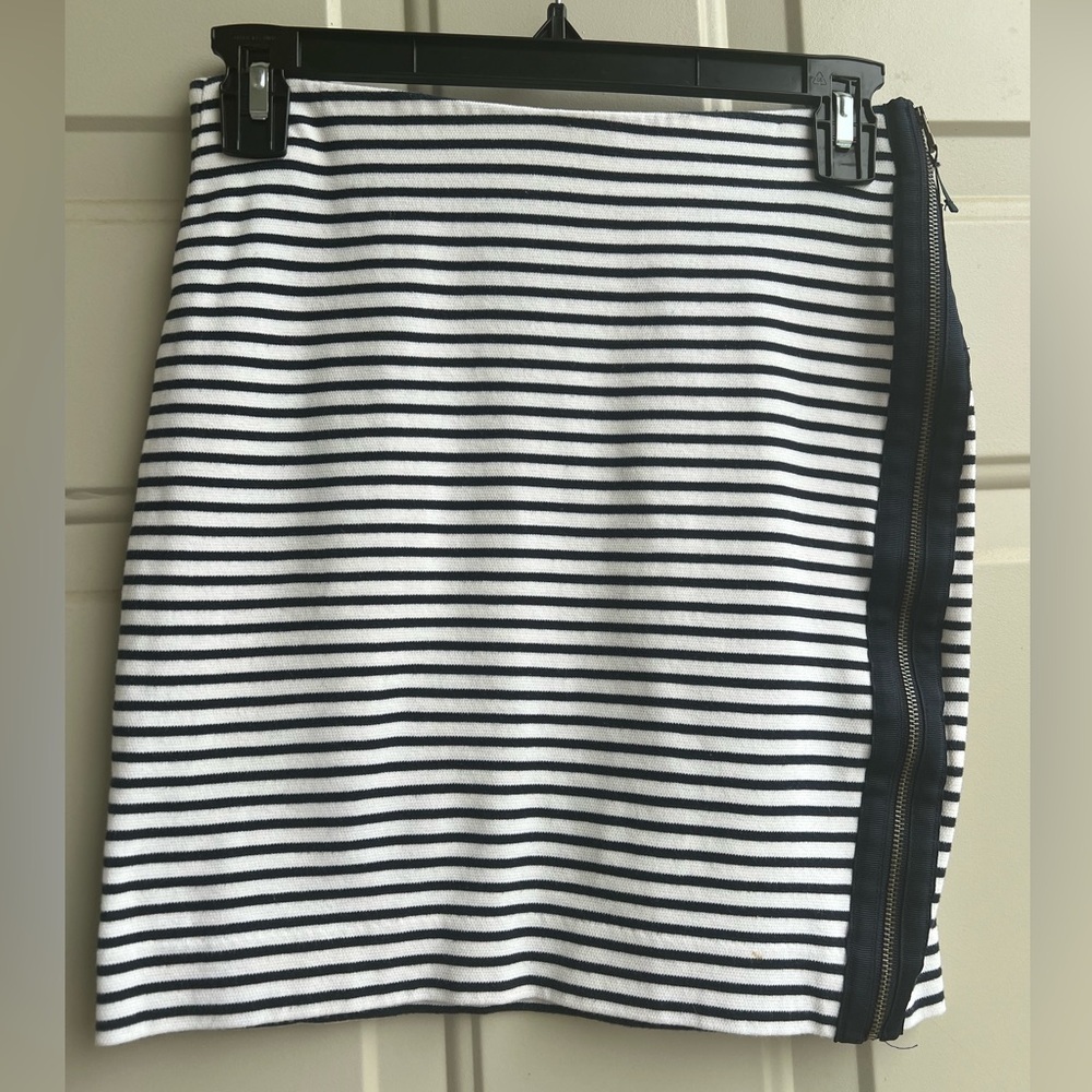 Madewell XS Striped Pencil Skirt Blue/White Eventide High Waist Office Casual - Picture 2 of 7
